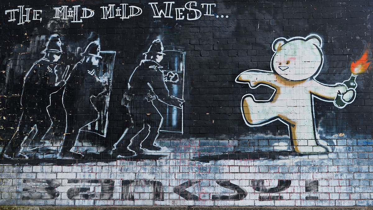Banksy street art in Stokes Croft