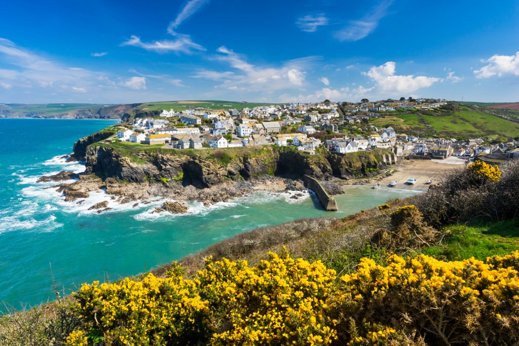 Epic view of Port Isaac village in Cornwall, South West England