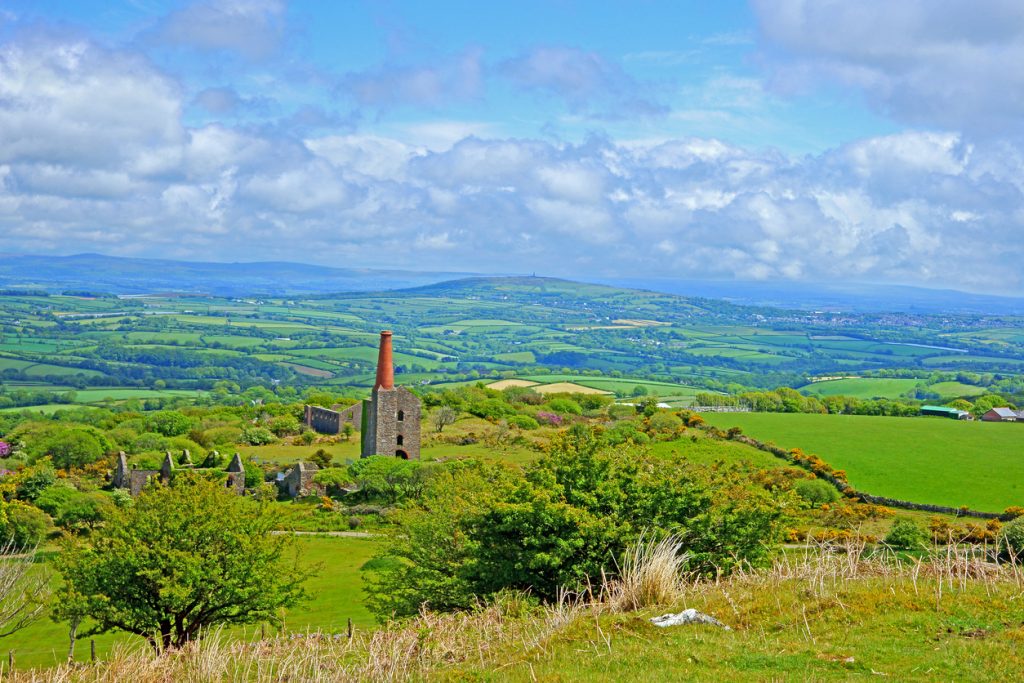 Beautiful view of Bodmin Moor in Cornwall, South West England