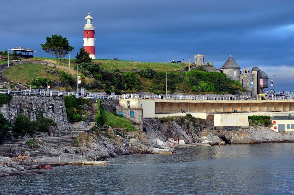 Plymouth harbour and lighthouse