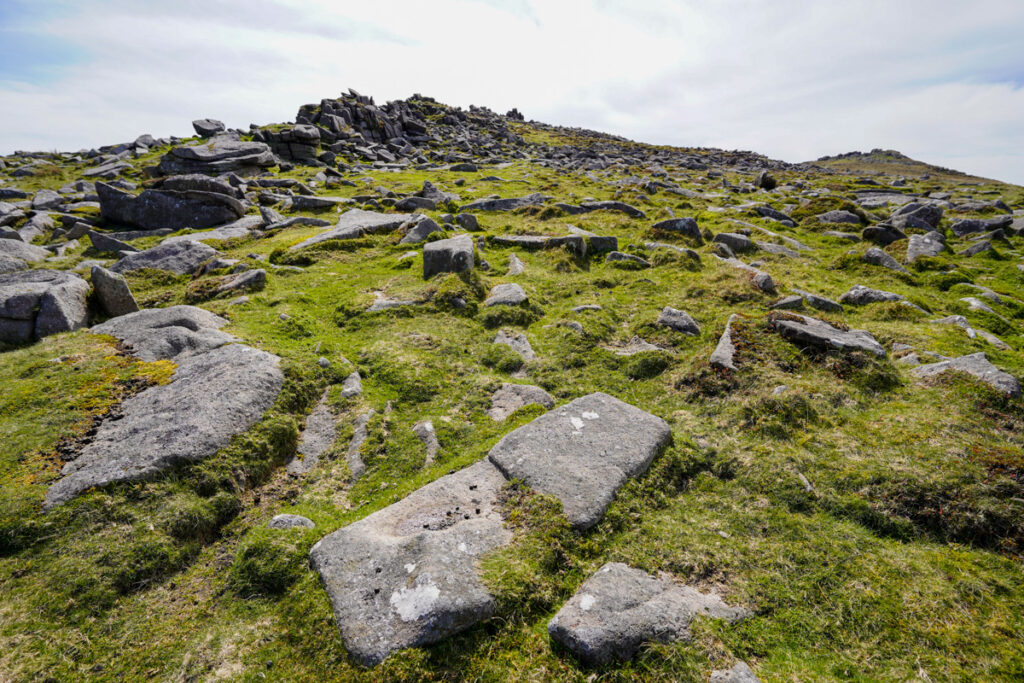 Rocky tor in the middle of Dartmoor, which is one fo the best places to visit in Devon!