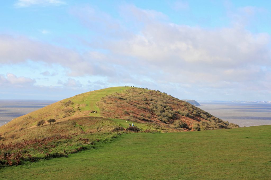 Great landmarks of the Somerset coastline on the scenic coastal walk across Brean Down.