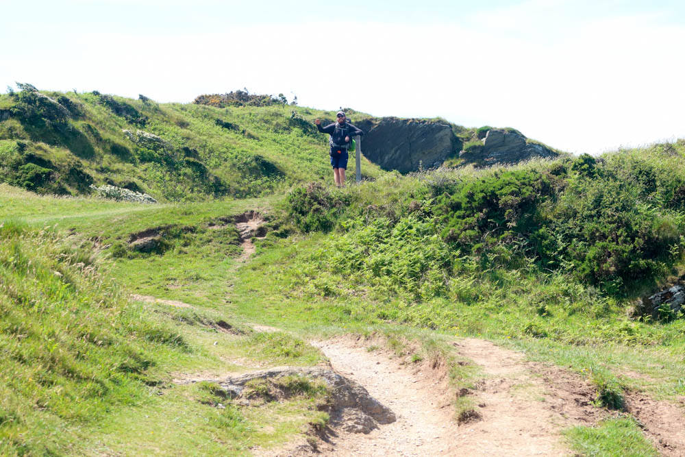 Happy hiker on the South West Coast Path