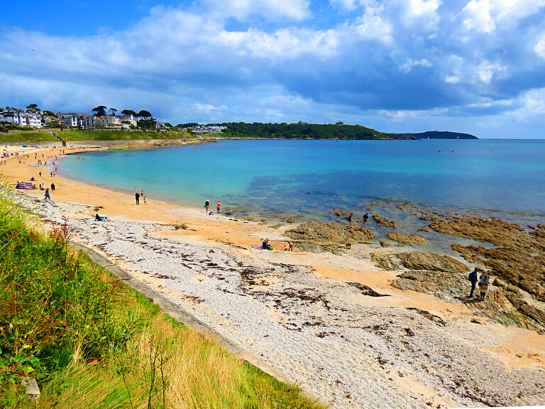 Holidaymakers enjoy Gyllyngvase Beach in Falmouth