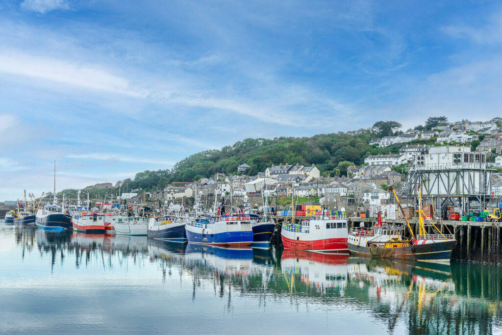 The Cornwall fishing port of Newlyn on the south west coast of England