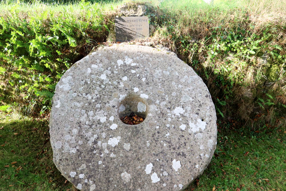 Historic wheelwrights stone which was used to fit wheels onto carriages. 