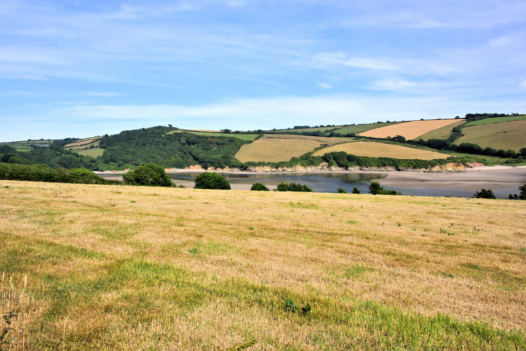 A view across the estuary of the River Erme at rural Mothercombe in South Devon