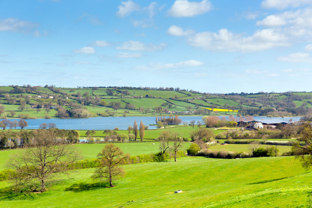 Blagdon Lake Somerset England UK south of Bristol provides drinking water for fishing and nature reserve