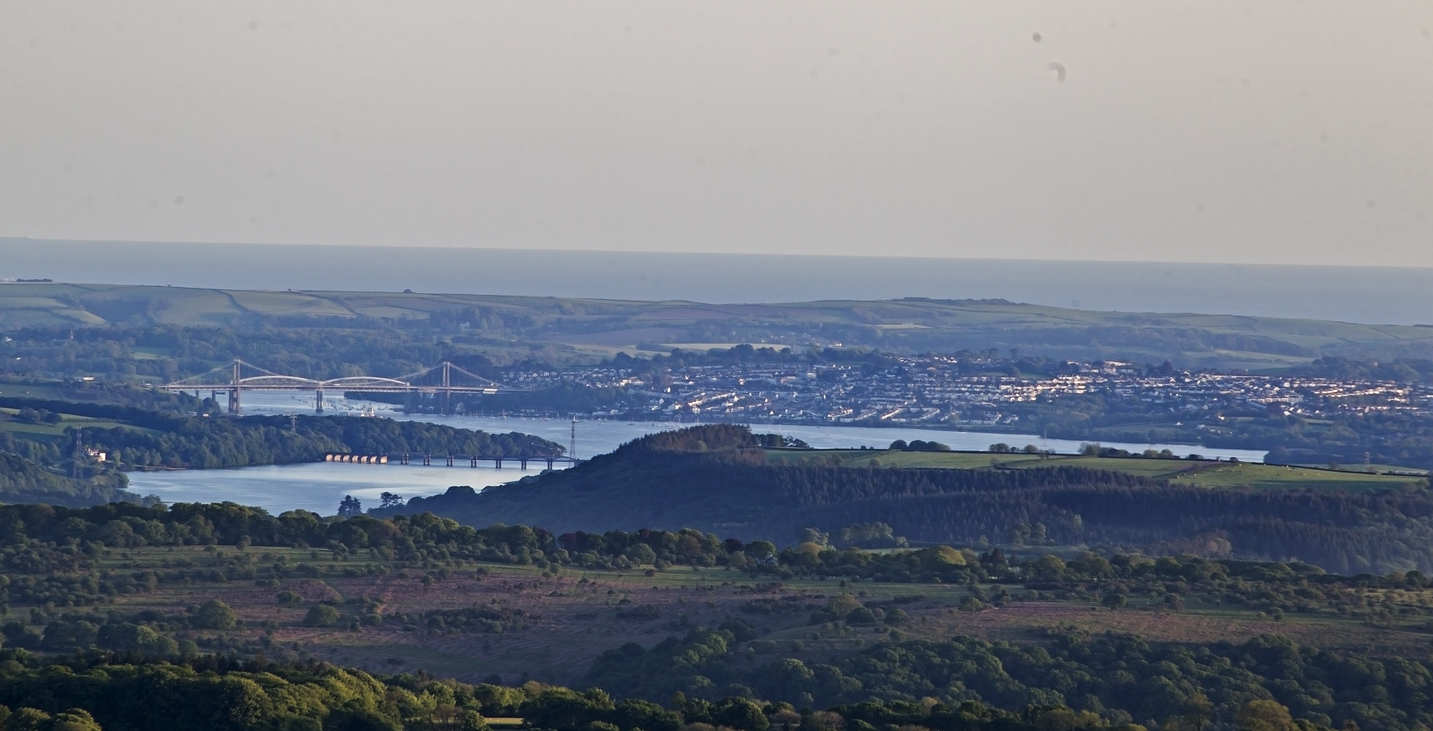 Showing the river tamar at plymouth as shot from dartmoor