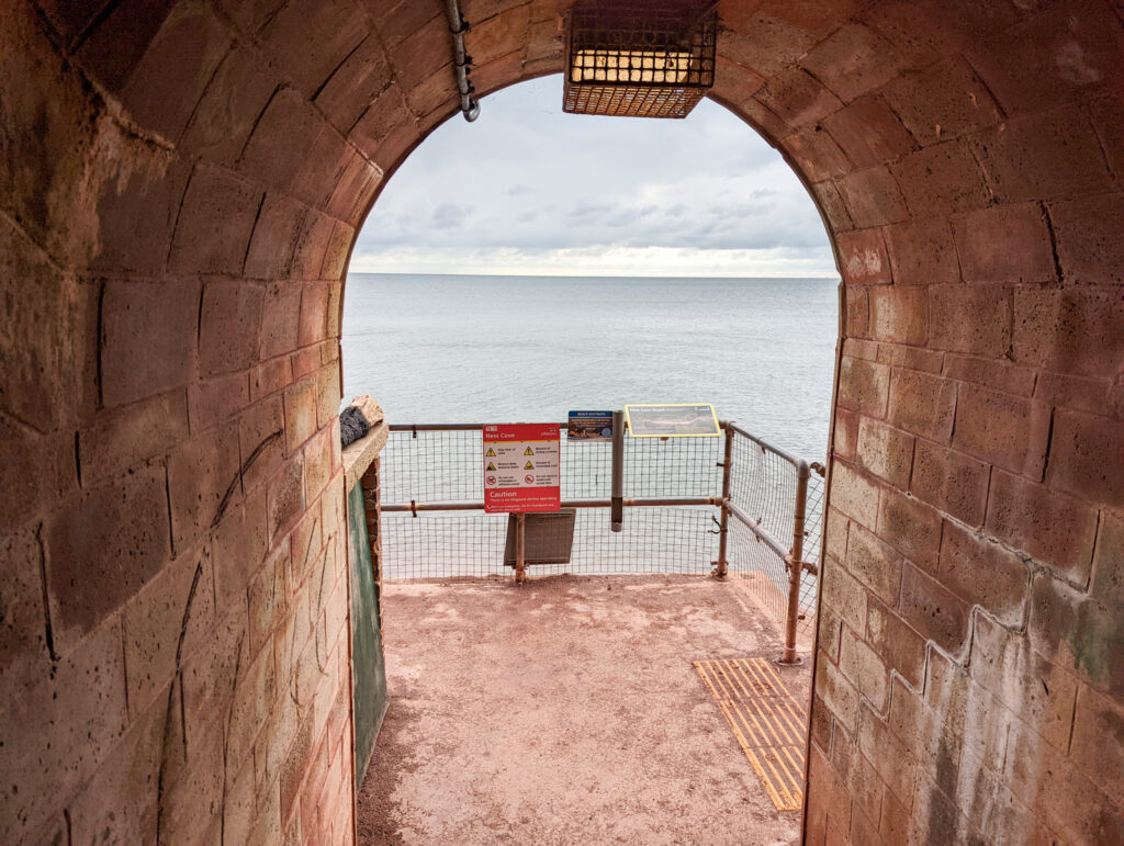 View of the sea from the end of the smuggler's tunnel.