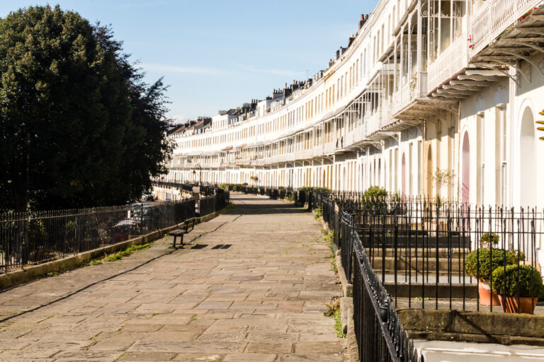 View of Royal York Crescent in Bristol England horizontal photography