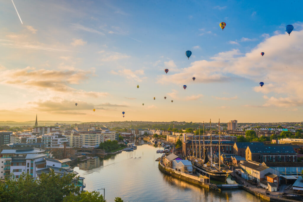 Bristol international balloon fiesta from harbourside