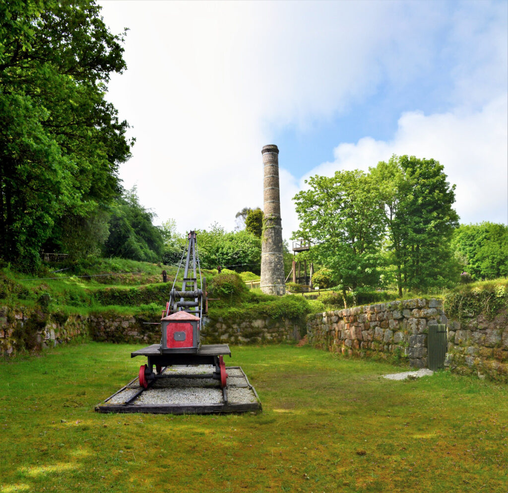 A shot of Wheal Martyn with the chimney in the background, near St Austell