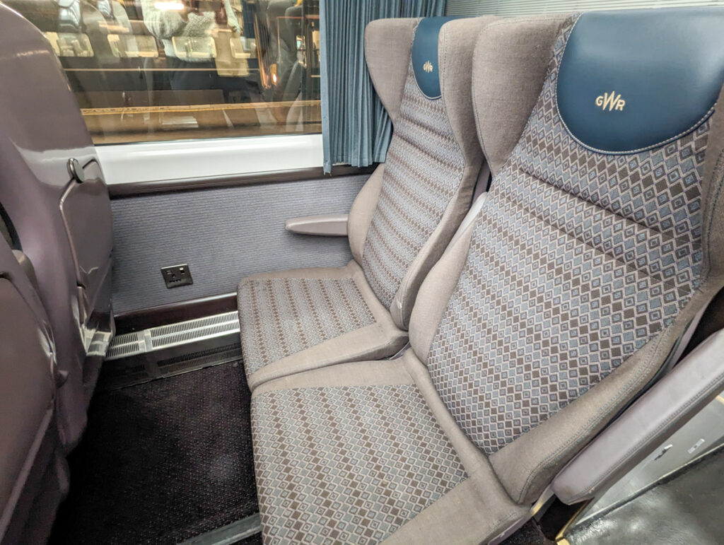 The leg room on the seated class of the GWR night riviera service