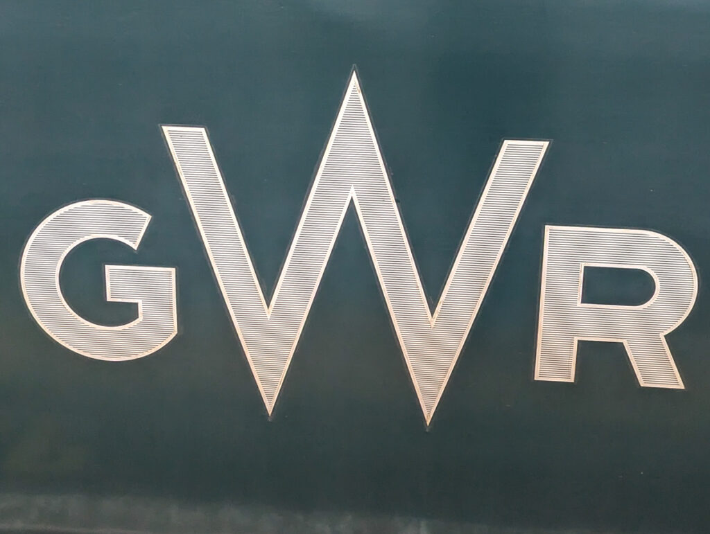GWR lettering on the side of the train of the Night Riviera.