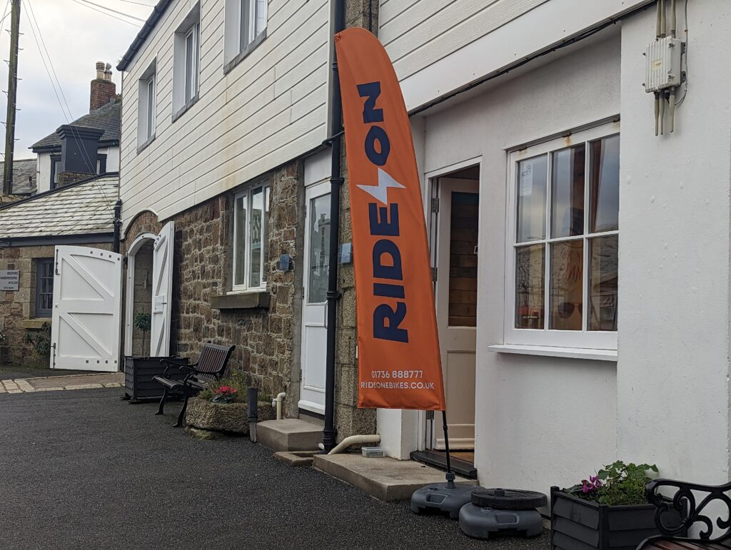 Ride on e-bike shop which is a ten minute walk from Penzance station