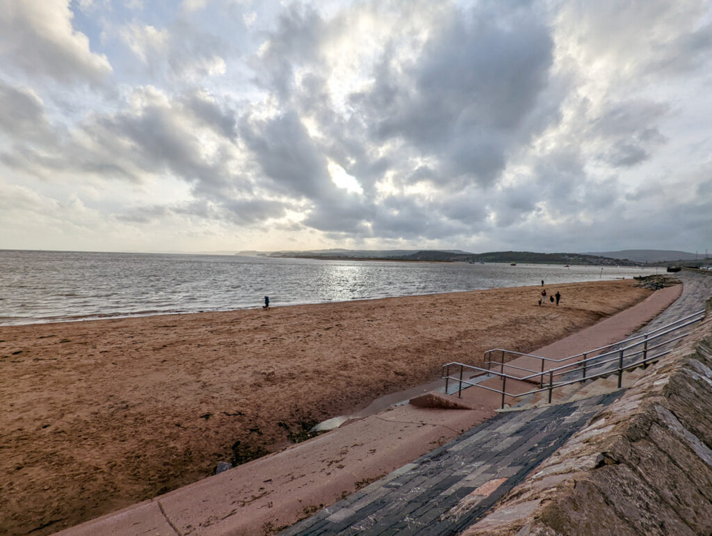 Exmouth beach with a bit of cloud coverage