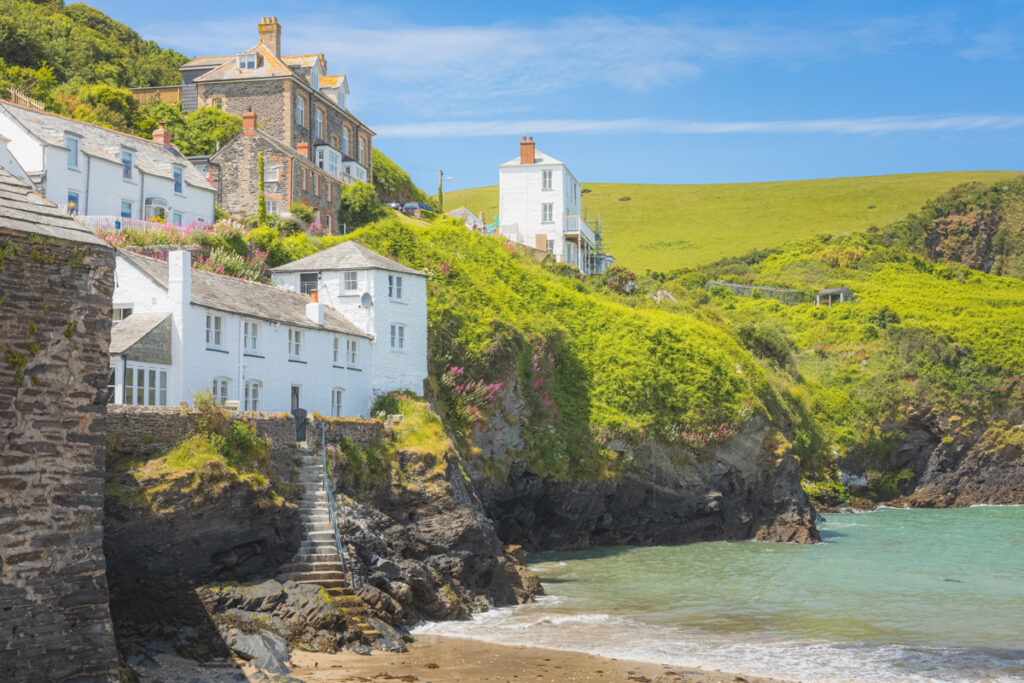 Quaint, picturesque, seaside village of Port Isaac on a sunny summer day in North Cornwall, England, UK.