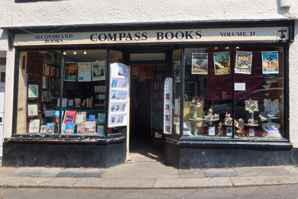 The outside of Compass Books second hand book store in Dartmouth