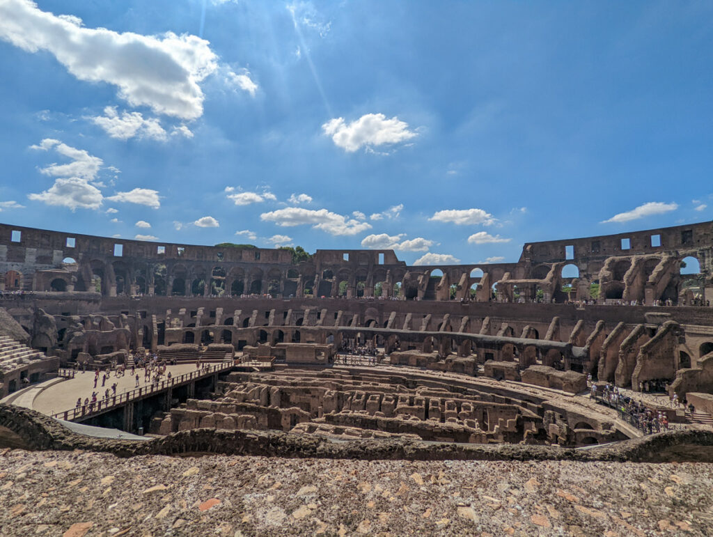 The ancient Colosseum of Rome in the heart of Italy