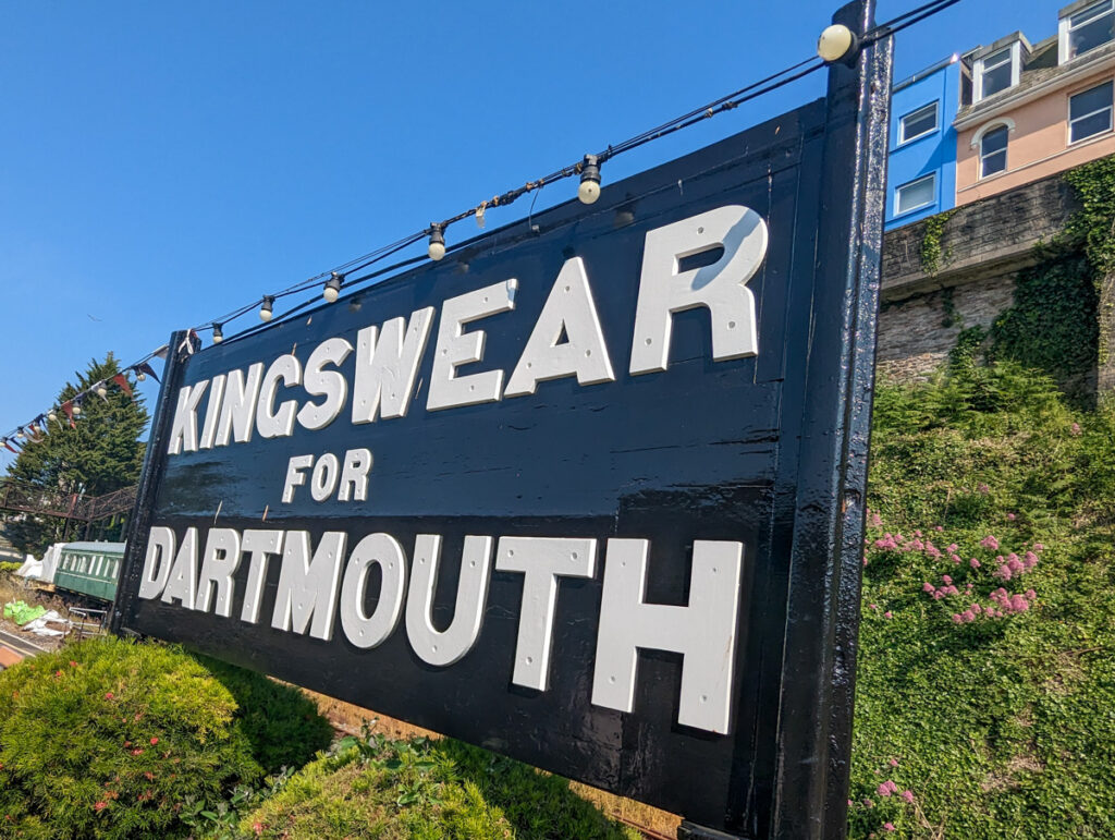 Kingswear for Dartmouth vintage sign