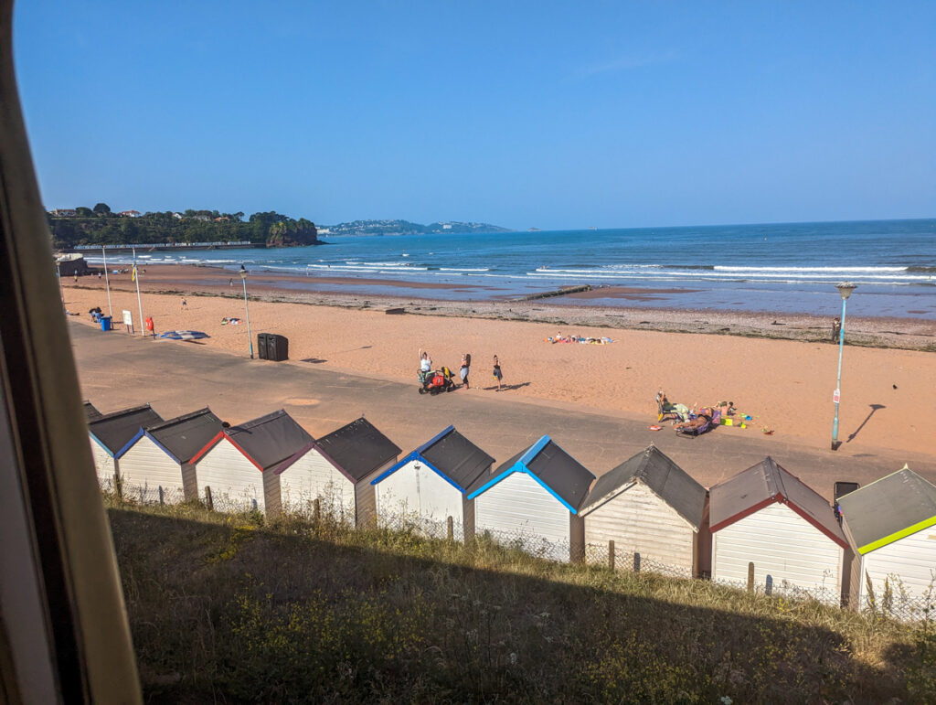 View of Goodrington Sands with beach huts