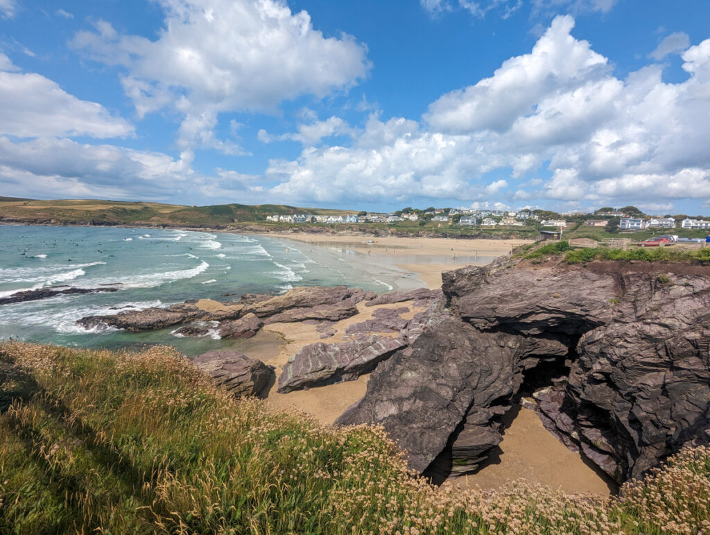 View of Polzeath from the South West Coast Path on the Rock to Polzeath walk