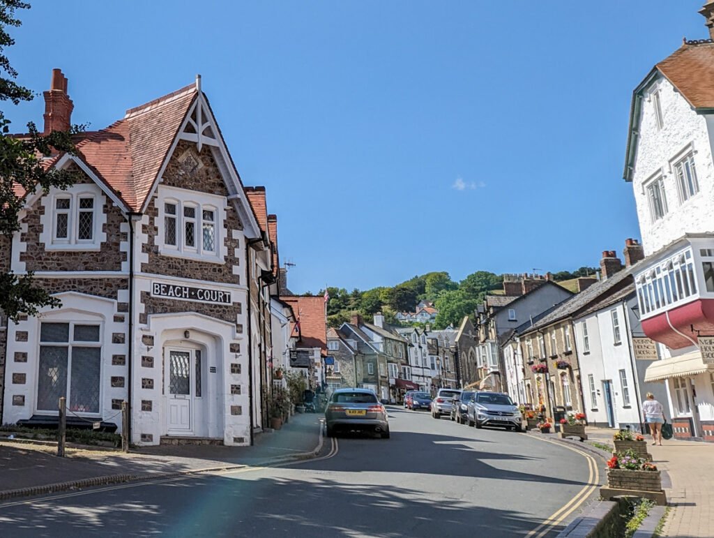 Looking up the historic Fore Street in Beer.